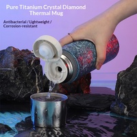 Thermos en titane pur à isolation sous vide avec infuseur à thé, double paroi, portable, pour infusion de thé blanc vieilli, tasse à eau pour la santé