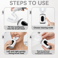 Cepillo de Dientes Eléctrico Automático en Forma de U Carepik, Ultrasónico, con Cerdas Suaves, Resistente al Agua IPX7, Carga Inductiva, para Adultos