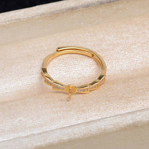 Anillo de Plata S925 para DIY, Anillo de Hueso de Serpiente con Perla Suelta, Talla 6-8 - Product Image 4