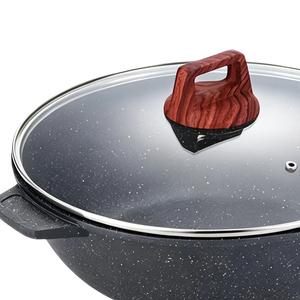 Wok classique écologique en aluminium avec fond à induction et revêtement antiadhésif, fond plat - Product Image 2