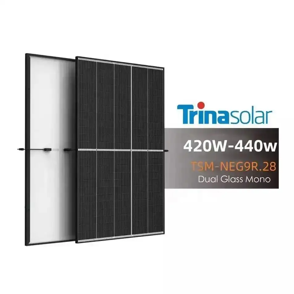 Trina Solar panel surya, perlengkapan pabrik kaca ganda, N-TYPE Mono 420w 425w 430w 435w 440w EU Trina