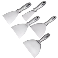 Ensemble professionnel de couteaux à mastic en acier inoxydable entièrement métalliques, poli miroir, avec manche ergonomique, pour le plâtrage et le décapage de revêtements.
