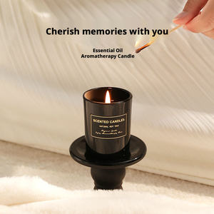 Nouvelles <span class=keywords><strong>petites</strong></span> bougies artisanales en cire de soja noire, fortement parfumées, créatives, sans logo, pour le soulagement <span class=keywords><strong>du</strong></span> stress, les cadeaux, la méditation, la Saint-Valentin - Product Image 3