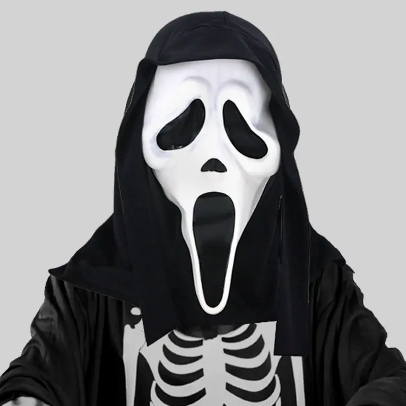 Baige 2024 Halloween Scream Latex-Maske Halloween Bestseller Toten bei Taglicht Vollgesicht weiße Halloween-Geistermaske