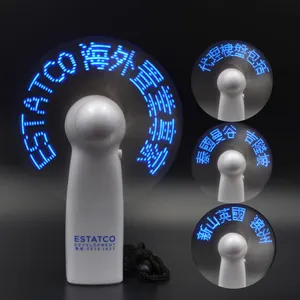 Best Selling LED Message Mini Fan USB Programmable LED Flashing mini battery fan