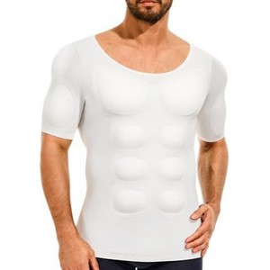T-shirt ajusté pour <span class=keywords><strong>homme</strong></span> à manches courtes, effet musculaire, style européen et américain, en nylon, ODM Guangzhou - Product Image 1
