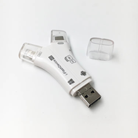 Lector de tarjetas inteligentes múltiples 4 en 1 USB Flash Drive 256GB Blanco/Negro para OTG Pen 128GB Tipo-C Memory Stick externo para iPhone