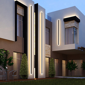 Đèn Tường Hiện Đại Bắc Âu IP65 Không Thấm Nước LED Strip Tuyến Tính Ngoài Trời Màu Đen Điện Kim Loại 90 80 Biệt Thự Ngoài Trời Vườn Đèn Tường - Product Image 1