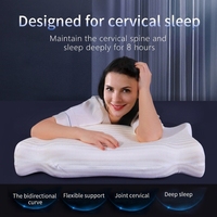 Oreiller ergonomique en mousse à mémoire de forme en forme de papillon, soutien orthopédique du cou, pour avion/hôtel/maison, design amovible et lavable