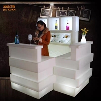 Ensemble de table de bar lumineuse imperméable en bambou de style européen pour l'extérieur, pelouse, camping, restaurant mobile, comptoir de réception, station de mélange