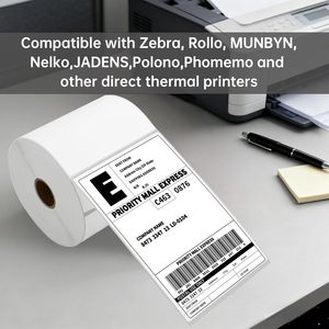 Direct Thermal <strong>Label</strong> 4x6 Inch 500 <strong>Labels</strong>/Roll Self-Adhesive Shipping <strong>Sticker</strong> For Phomemo Munbyn Rollo <strong>Label</strong> Printer - Product Image 3