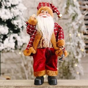 6Styles Disponibles Ornements De Père Noël Debout Transportant Des Cadeaux <span class=keywords><strong>Biscuits</strong></span> Et Des Plaques De Bienvenue Pour La Maison Étagère Décor De Noël - Product Image 6