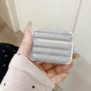 Funda Protectora Brillante con Purpurina para Apple <span class=keywords><strong>Airpods</strong></span> 1 2 3 Pro 2, Funda para Auriculares Inalámbricos, Estilo Chaqueta Acolchada, <span class=keywords><strong>Caja</strong></span> de Carga - Product Image 5