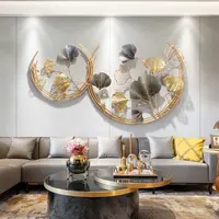新しい中国風のライト高級リビングルーム壁の装飾寝室イチョウの葉金属アート壁の装飾家のための