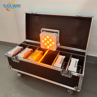 Barre de projecteurs LED à tête mobile 9*18W DMX512 à contrôle sans fil 6-en-1 RGBWA+UV, rechargeable sur batterie, pour mariage