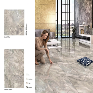 Bottochino Classico Light, Baldosas de Cerámica de Porcelana Brillante de 600x600 mm, Aspecto de Mármol Beige, 60x60 cm - Product Image 4