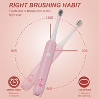 Brosse à dents électrique pour enfants personnalisée avec des poils doux en Dupont, alimentée par piles, nettoyage en douceur, design personnalisé