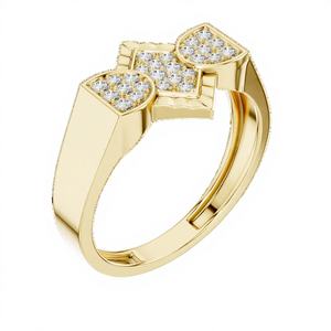 แหวนทองคำ 18K ทรงกลมคลาสสิกประดับเพชรเม็ดใหญ่แบบ CROWNSTONE สำหรับผู้ชาย เหมาะสำหรับงานหมั้น งานแต่งงาน ของขวัญ หรือใช้ในชีวิตประจำวัน - Product Image 1