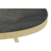 Table basse en acier et verre 110x50x41,5 cm avec finition effet marbre