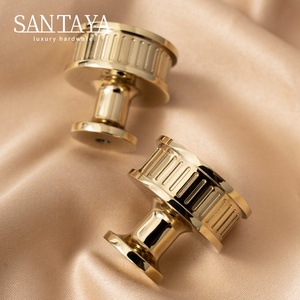 Santaya Solid Brass Luxury Furniture Handle Ribbed Romance Style PVD <strong>Gold</strong> T-Bar Kitchen <strong>Cabinet</strong> Pull Wardrobe Door Copper <strong>Knob</strong> - Product Image 3