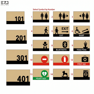 Signalétique de porte d'hôtel conforme ADA EZD, numéros de chambre 3D personnalisés OEM, <span class=keywords><strong>plaque</strong></span> murale en bois, signalisation directionnelle, plaques de porte d'appartement - Product Image 2