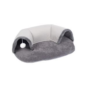 Tunnel pour chat en forme <span class=keywords><strong>de</strong></span> U, nid pour chat avec jouet, <span class=keywords><strong>maison</strong></span> pour chat en velours multifonctionnelle - Product Image 6