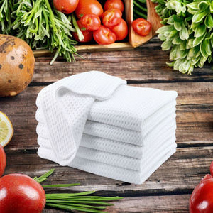 400GSM 16*24 Waffle Weave Quick-Dry 100% Polyester White Square <b>Tea</b> <b>Towel</b> Customized Print Home Kitchen Sublimation Hand Wash - Product Image 3