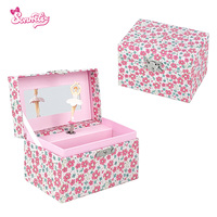 Yiyu Custom Paper Muziekdoosjes Groothandel - Roze Bloemrijk Ballet Thema Sieradendoosje, OEM/ODM Custom Figuren/Liedjes/Binnenruimte