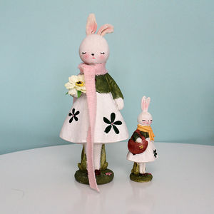 Figura de Conejito Adorable, Artesanía de Resina con Patrón Floral, Decoración para el Hogar, Regalo para Niñas - Product Image 2
