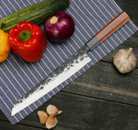 Couteau à pain en acier au carbone de qualité supérieure 9,5 pouces, acier 9Cr18mov avec manche en ébène, 3 couches d'acier, écologique, 60 HRC, ambidextre