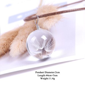 Thời Trang Hàn Quốc Phiên Bản Mới Bồ Công Anh Pha Lê Bóng Mặt Dây Chuyền Dây Da Vòng Cổ Pha Lê Bóng Nhà Máy Treo Vòng Cổ - Product Image 5