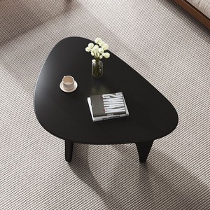 Table basse NKAHS moderne de style nordique, écologique, avec plateau en bois d'hévéa et base en bois massif, pour salon ou hôtel - Product Image 2