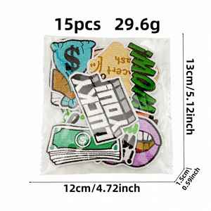 Patch brodé créatif thermocollant motif billet de banque dollar dessin animé pour vêtements - Product Image 2