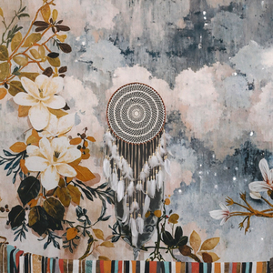 Grand attrape-rêves bohème en coton tissé, décoration murale avec plumes, cadeau artisanal - Product Image 3