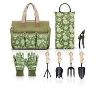 Ensemble d'outils de jardinage Nodou avec manches en bois, pelle, sac de transport, genouillère et gants, aménagement paysager, fabriqué en Chine