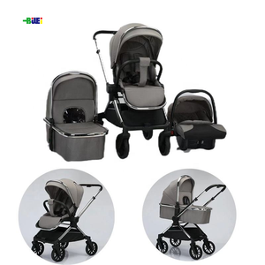 Poussette bébé design moderne 3 en 1 avec nacelle et siège auto, poussette bébé de luxe best-seller pour 0-3 ans - Product Image 3