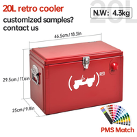 13L 15L 20L Campo Bar Bebidas Lujo Metal Retro Cooler Box Vintage Ice Chest Custom