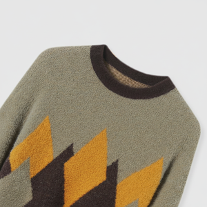 Wholesale Men's Jacquard <b>Argyle</b> Pattern Pullover Knitwear Winter Crew Neck Jumper Designer Custom Knit <b>Sweater</b> - Product Image 1