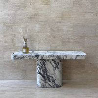 Table console moderne de luxe en marbre Emperador foncé, décoration d'intérieur, table d'entrée pour villa, hôtel, meubles sur mesure en gros