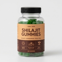 Résine de Shilajit Pure pour Hommes, Complément Alimentaire sous Forme de Bonbons Gélifiés avec Ashwagandha, Maca Noire, Énergie Fulvique, 60 Gummies, 180g, OEM ODM Marque Privée