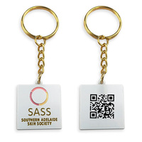 Porte-clés promotionnel à double face avec logo et code QR