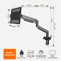 Support d'ordinateur portable réglable en acier allié Khcoohoo pour écran de 10 à 17 pouces, inclinable à 90 degrés, rotatif, réglable en hauteur