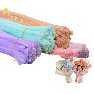 Kit de ramo de flores con limpiapipas de macaron para niños, suministros para manualidades, tiras de felpa coloridas, desarrollo visual para bebés y niños pequeños - Product Image 2