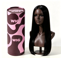 Tubes d'expédition de luxe biodégradables personnalisables et récupérables pour perruques, tubes en papier, boîtes cylindriques en papier, emballages pour salons de coiffure, vente en gros