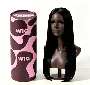 Tubos de Envío de Lujo Biodegradables Personalizados Recuperables para Pelucas, Cajas Cilíndricas de Papel para Salones de Belleza, Venta al por Mayor - Product Image 1
