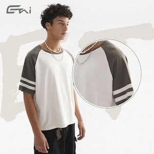 เสื้อยืดลำลองแขนแร็กแลน200Gsm ้ำหนักเบาสำหรับผู้ชายเสื้อยืดผ้าฝ้าย100% ไซส์ใหญ่พิเศษพิมพ์โลโก้ได้ตามต้องการ - Product Image 4