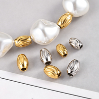 Perles d'espacement en acier inoxydable plaqué or 18 carats avec motif texturé pour la fabrication de bijoux DIY, colliers, bracelets et artisanat