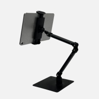 Support de tablette pliable robuste en métal avec bras articulé, pivotant à 360°, réglable en hauteur, compatible iPad, pour cuisine (plastique)