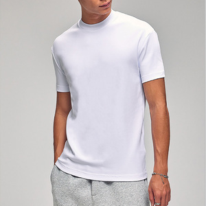 T-shirts basiques en coton pour hommes, coupe ajustée, personnalisables avec logo, manches courtes, col rond, vente en gros - Product Image 2