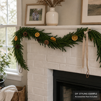Guirlande artificielle de pin de 1,80 m avec boucles de suspension, décoration de cheminée et de porte de Noël en faux sapin, design personnalisé, vente en gros
